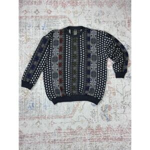Vintage Monello Coogi Style Geometric Knit 90s Mens Cosby Sweater XXL